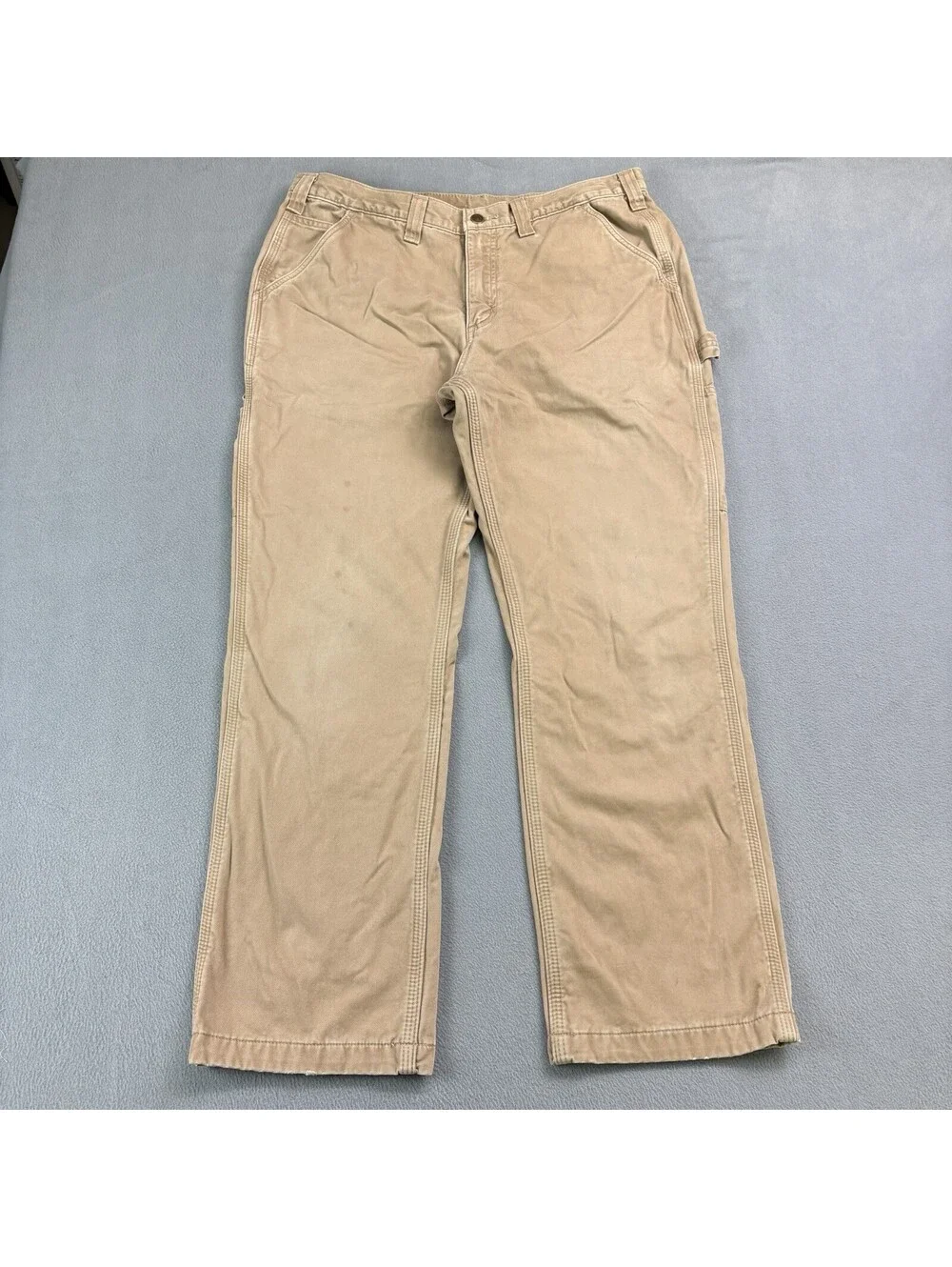 Carhartt Flannel Lined Washed Twill Dungaree Carpenter Pants Size 36 x 29.5 in.